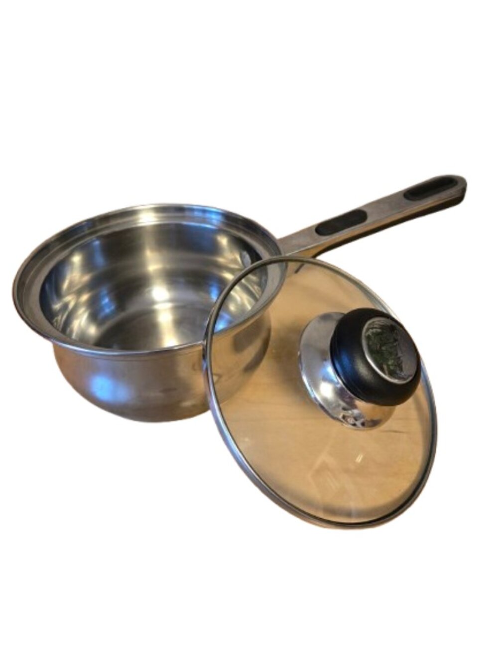 Oneida Immaculate 6.5" Stainless Steel 18/10 Saucepan Glass Lid 1 Quart Pot 4c